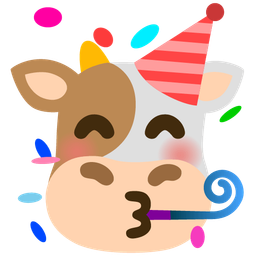 partying face and cow face