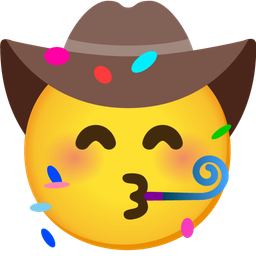 partying face and cowboy hat face