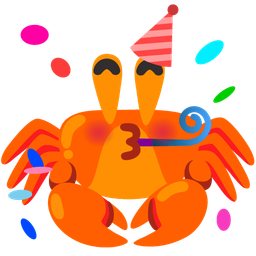 partying face and crab