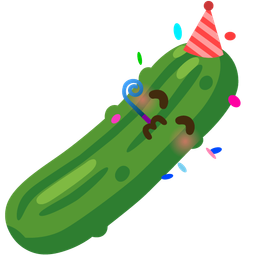 partying face and cucumber