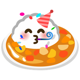 partying face and curry rice