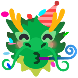 partying face and dragon