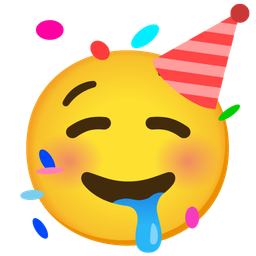 partying face and drooling face