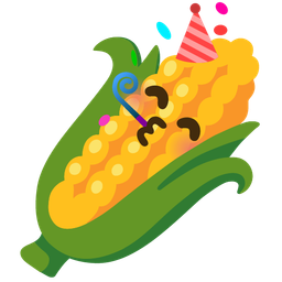 partying face and ear of corn