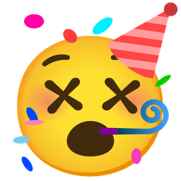 partying face and face with crossed-out eyes