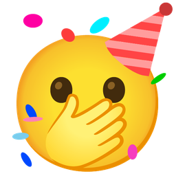 partying face and face with open eyes and hand over mouth