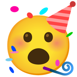 partying face and face with open mouth