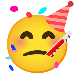 partying face and face with thermometer