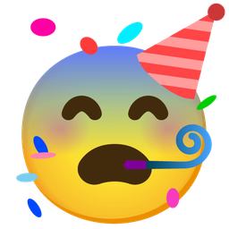 partying face and fearful face