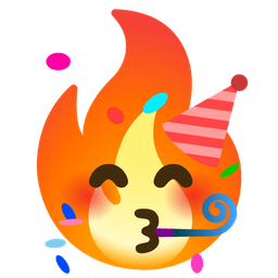 partying face and fire