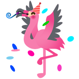 partying face and flamingo