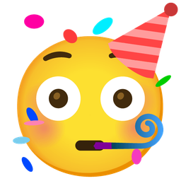 partying face and flushed face