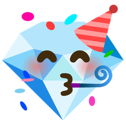 partying face and gem stone