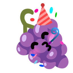 partying face and grapes