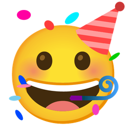 Partying face and Grinning face