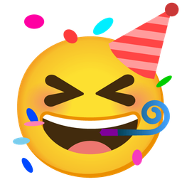 Partying face and Grinning squinting face