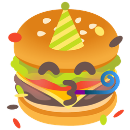 partying face and hamburger