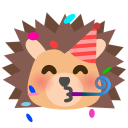 partying face and hedgehog