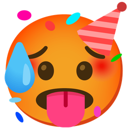 partying face and hot face