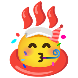 partying face and hot springs