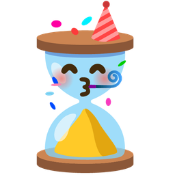 partying face and hourglass done