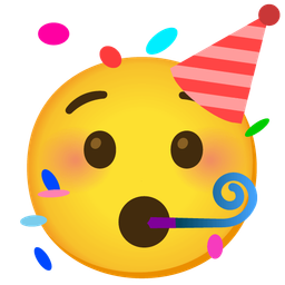 partying face and hushed face