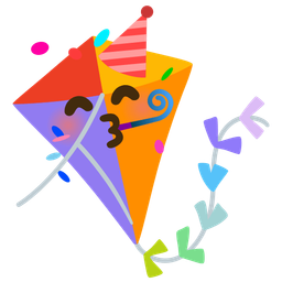 partying face and kite