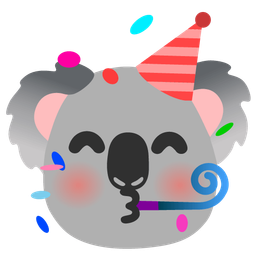 partying face and koala