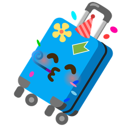 partying face and luggage