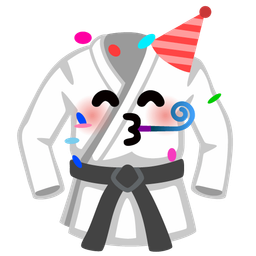 partying face and martial arts uniform