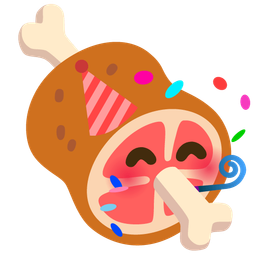 partying face and meat on bone