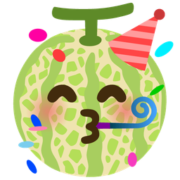 partying face and melon