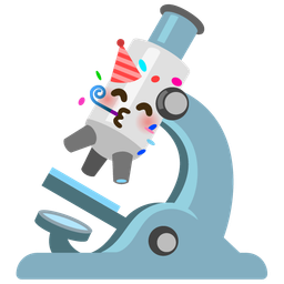 partying face and microscope