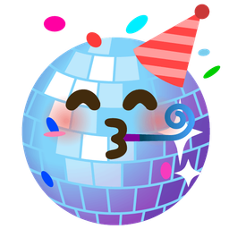 partying face and mirror ball