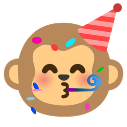 partying face and monkey face