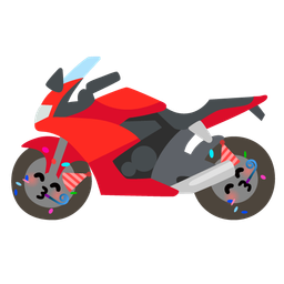 partying face and motorcycle