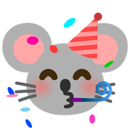 partying face and mouse face