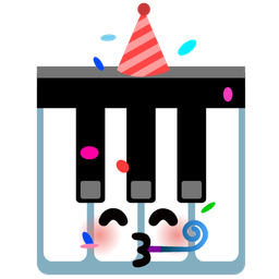 partying face and musical keyboard