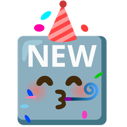 partying face and NEW button