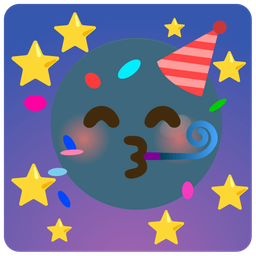 partying face and new moon face