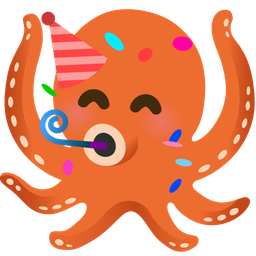 partying face and octopus