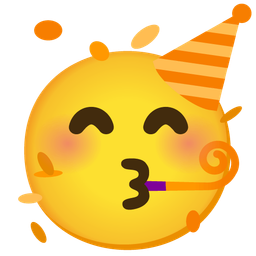 partying face and orange heart