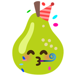 partying face and pear