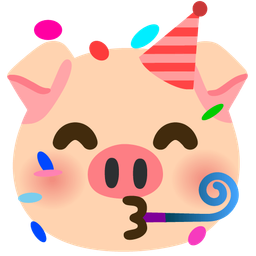 partying face and pig face