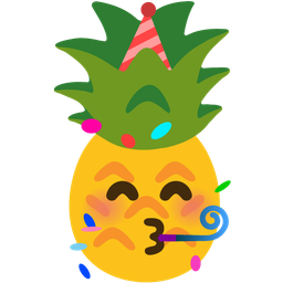 partying face and pineapple