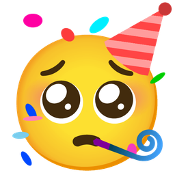 partying face and pleading face