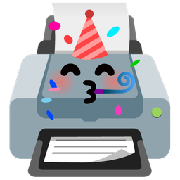 Partying face and Printer