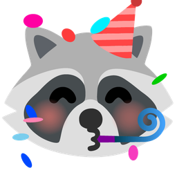 partying face and raccoon