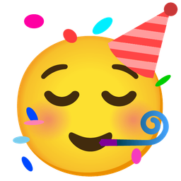 partying face and relieved face