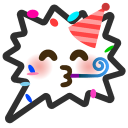 partying face and right anger bubble